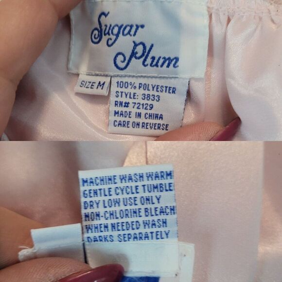 Vintage Sugar Plum Pastel Pink Nightgown Lace Trim Maxi Sz M Feminine Flowy - Picture 3 of 9